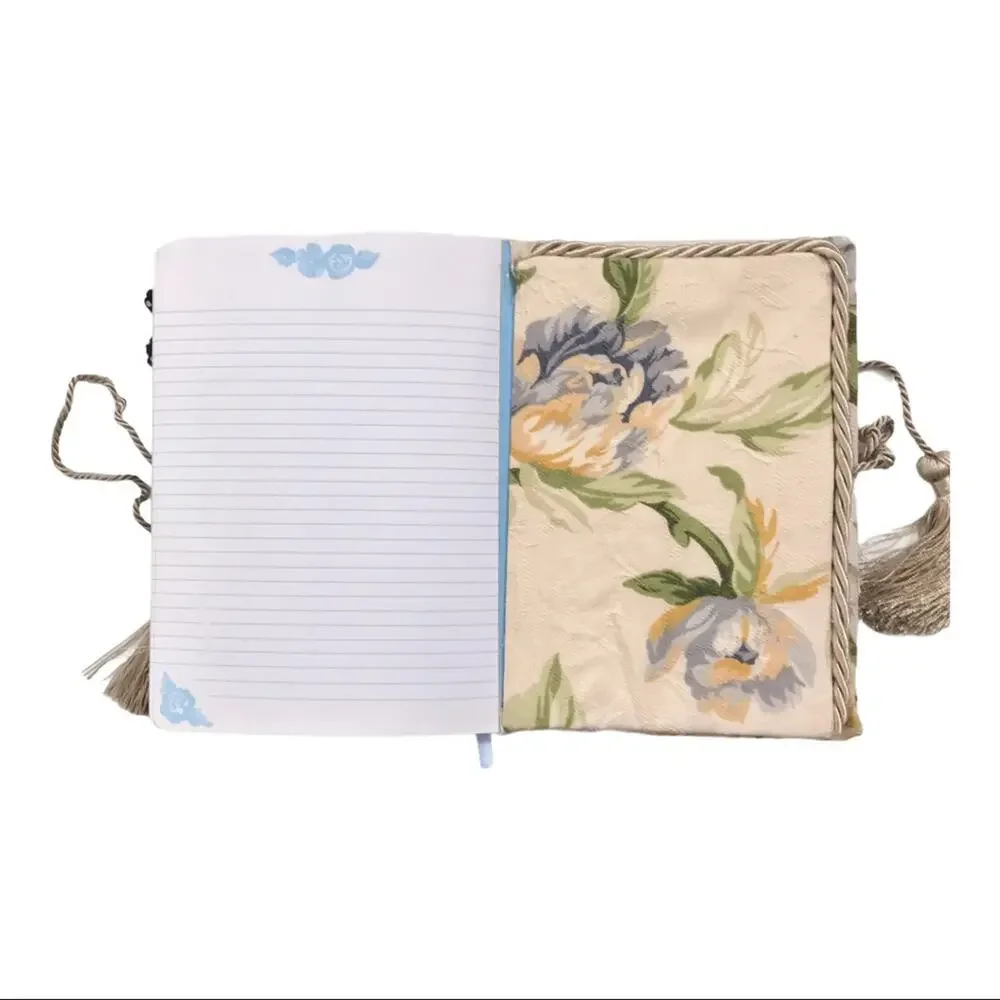 Hand Made Floral Journal Applique Fabric NWOT Daisy Blue Floral Hand Made